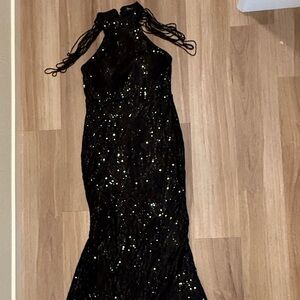 Elegant Black Sequin Gown